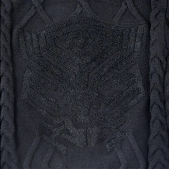 Disney Parks Disneyland Marvel Avengers Black Panther Cable Knit Sweater Size XS - Picture 3 of 9